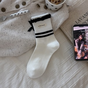 Slight Bounce Basic Stripes Mid-Calf Socks h5