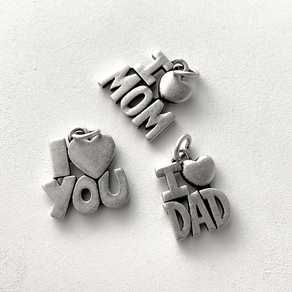 Simple Series Diy Letter Heart Stainless Steel Waterproof Women's Pendants Picture3