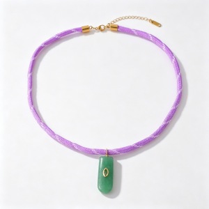 Classic Series Retro Droplet Rectangle Natural Stones Women's Pendant Necklaces h5 Picture5