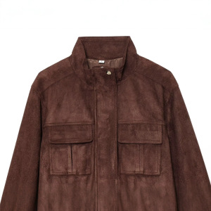 Retro Solid Color Tie-Up Straight  Jackets & Coats h5 Picture3