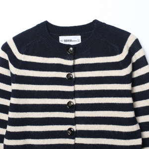 Casual Stripes Button Straight Knit Cardigan h5 Picture4