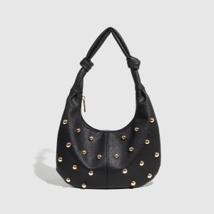 Casual Style Metal Hardware Studded Solid Color Rivet Pu Women's Underarm Shoulder Bags h5 Picture2