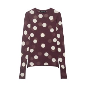 Retro Elegant Polka Dots Sheer Slim Fit Knitted Jumper h5