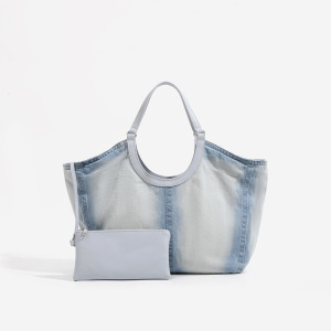 Casual Style None Solid Color Gradient Color Cotton Women's Tote Bags h5 