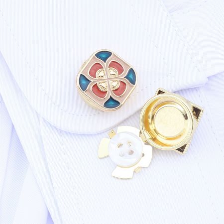 Classic Series Retro Irregular Shape Mixed Color Geometric Shape Alloy Cufflinks 2