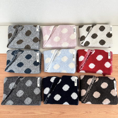 Simple Series Daily Polka Dots Mixed Color Polyester Triangular Scarves 2