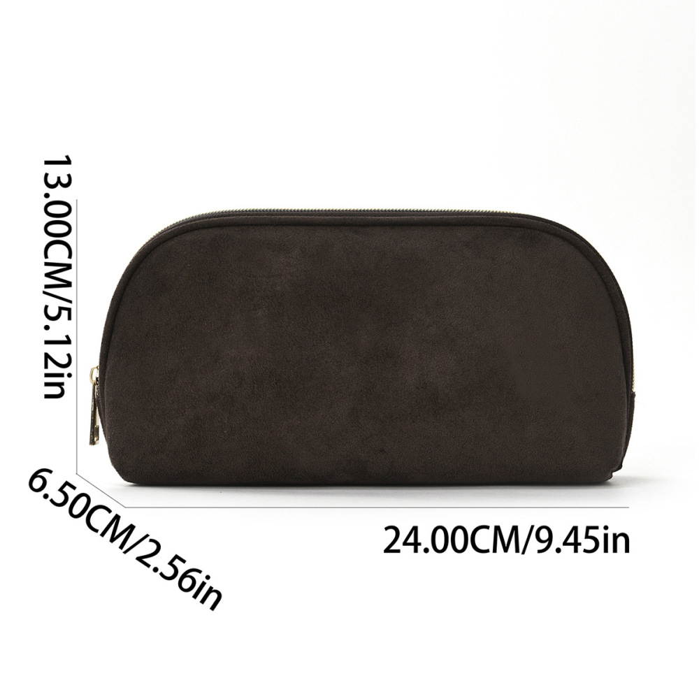 Simple Solid Color Suede Women's Makeup Bags h5Picture5