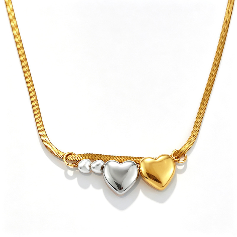 Romantic Series Retro Heart Stainless Steel Waterproof Gold Color Women‘s Pendant Necklaces Picture5
