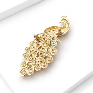 Luxurious Series Natural Animal Solid Color Birds Metal Rhinestone Brooches h5 Picture3