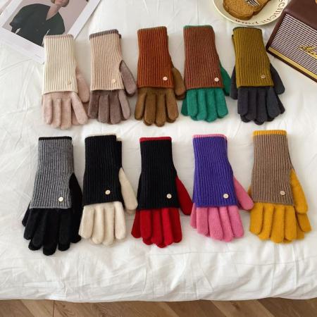 Guantes De Mujer De La Serie Simple Daily, De Mezcla De Lana Y Poliéster En Colores Variados.