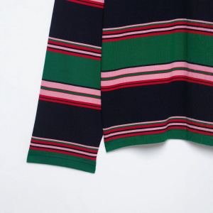 Retro Stripes Loose Fit Long Sleeve Tops h5 Picture4