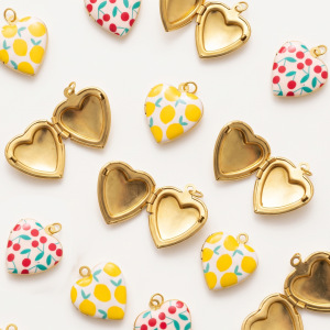 Simple Series Diy Heart Cherry Stainless Steel Waterproof Gold Color Women's Pendants h5 Picture3
