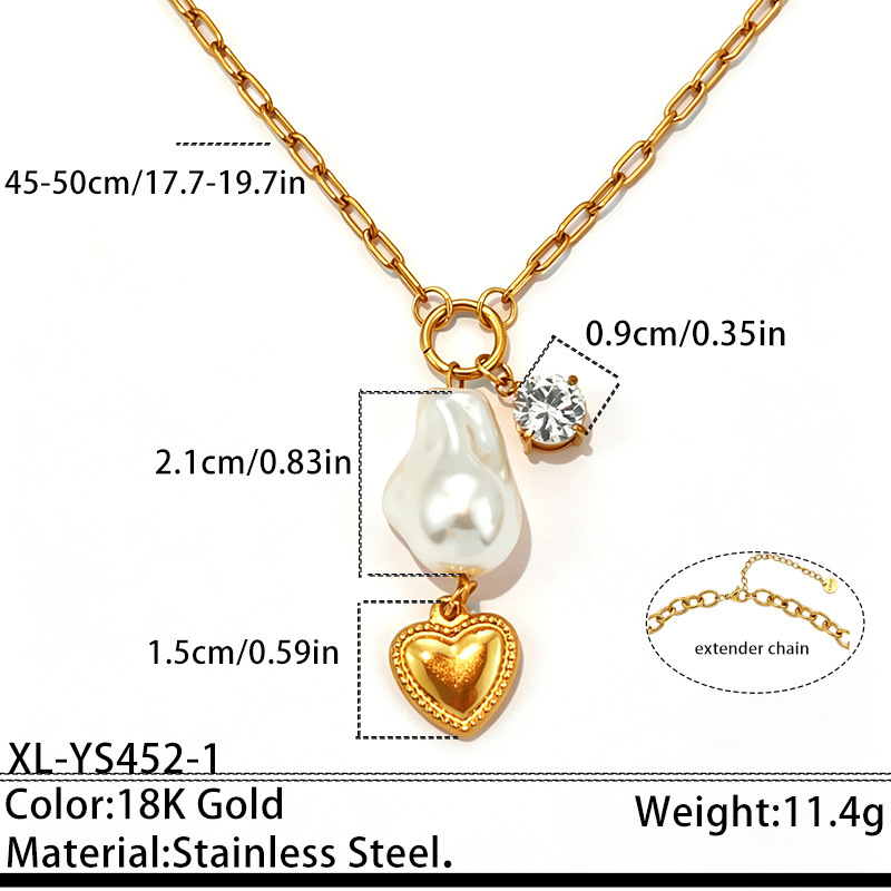 Romantic Series Classic Heart Stainless Steel Waterproof   Gold Color  Jewelry Sets 