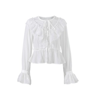 Solid Color Exquisite Jacquard Waist-Tied Short Coat h5 Picture5
