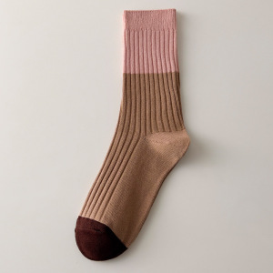 Women's Slight Bounce Basic Stripes Color Clash Mid-Calf Socks h5