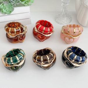 Conjunto De Pulseras De Resina Con Forma De Corazón Y Degradado De Color Para Mujer h5 Imagen3