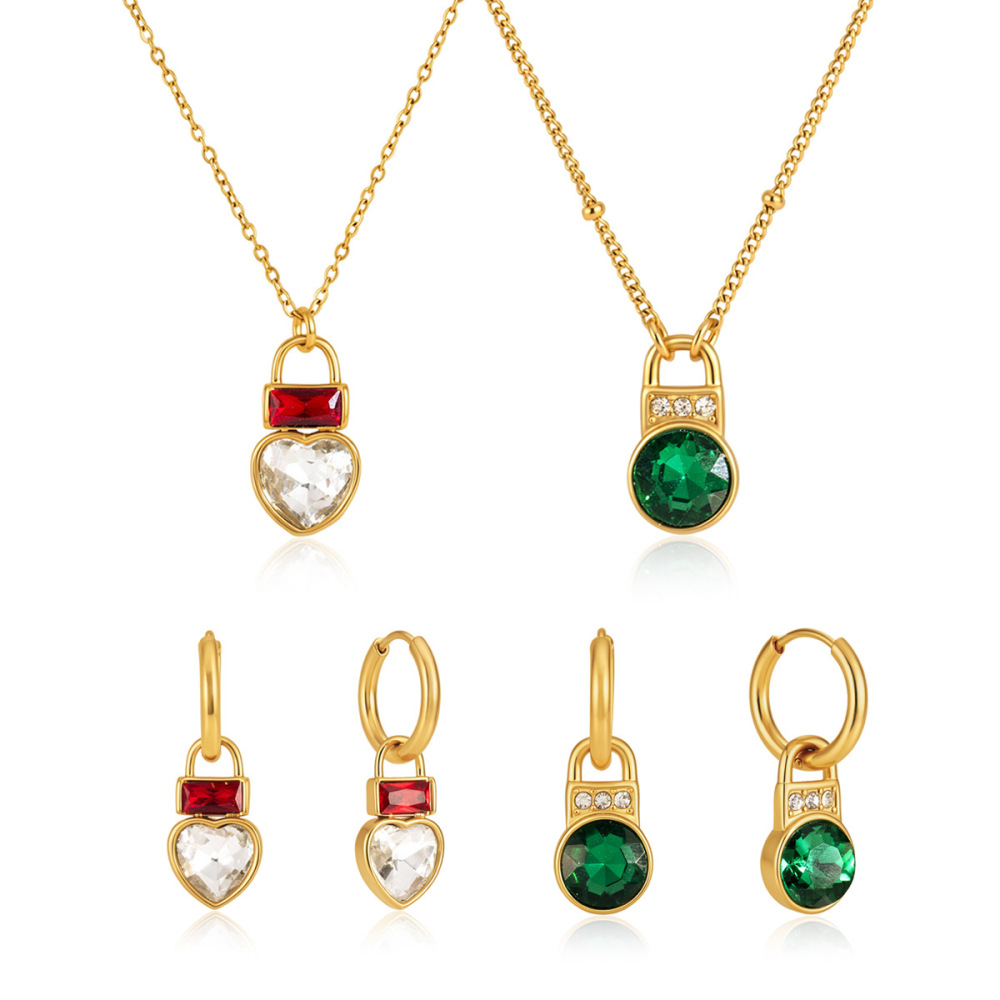 Luxurious Series Daily Droplet Heart Stainless Steel Waterproof Gold Color Women's Pendant Necklaces Picture5