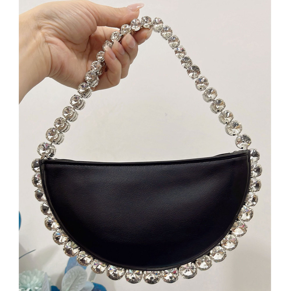Evening Style Sequin Solid Color Gradient Color Imitation Silk Women's Round Handbags