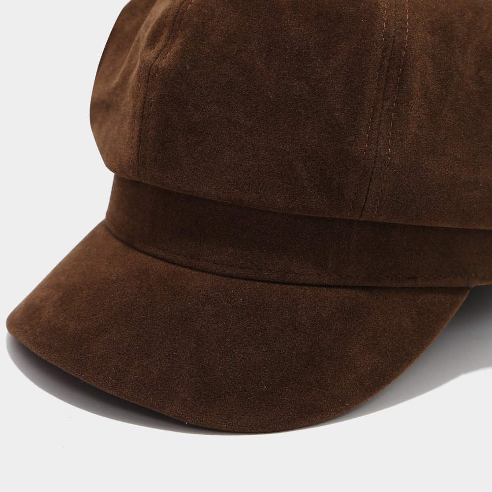Simple Series Retro Solid Color Suede Berets h5Picture4