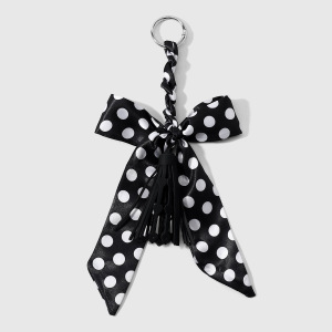 Simple Series Daily Bow Knot Polka Dots Tassel Alloy Bag Charms h5