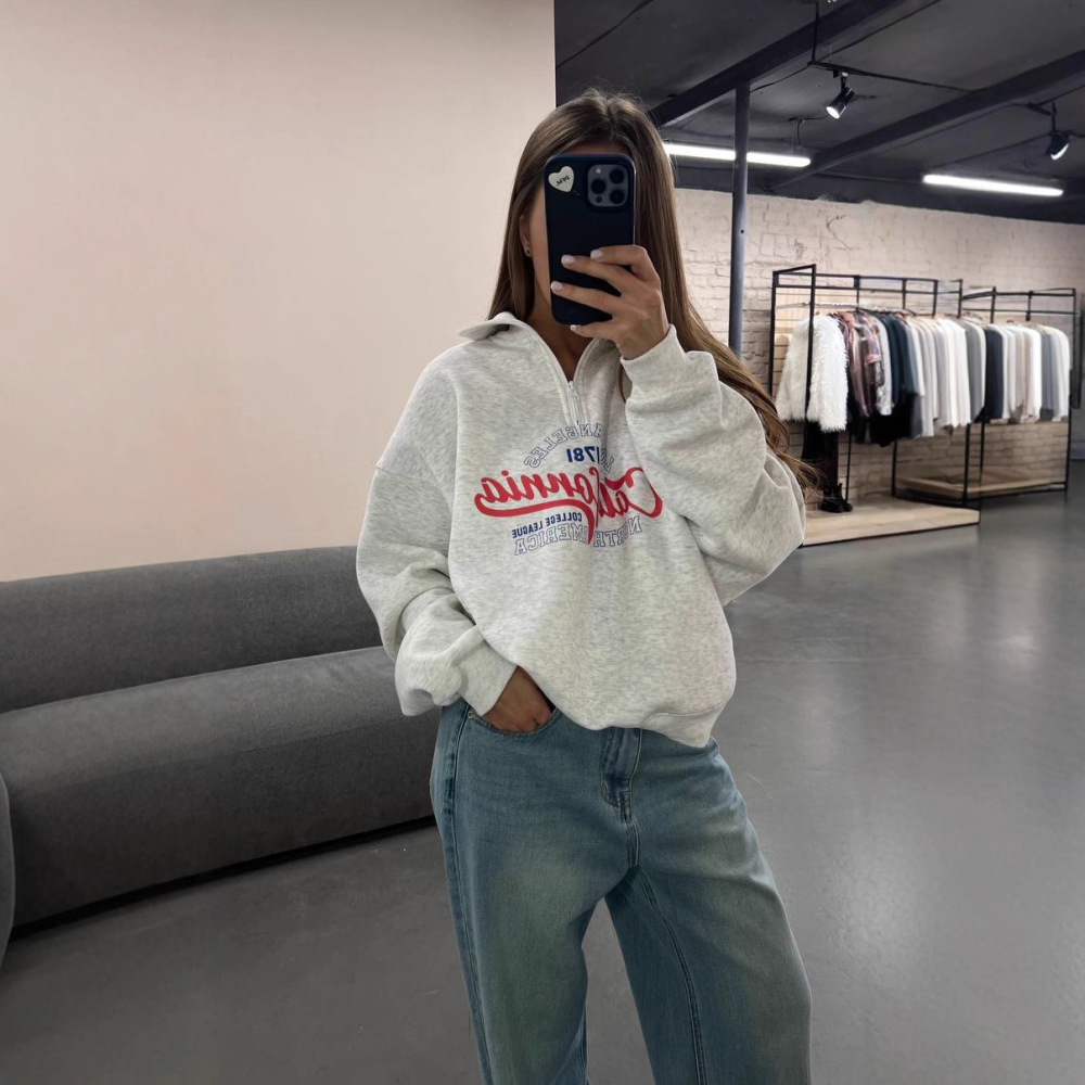 Casual Letters Regular Cotton Long Sleeve Tops Picture2