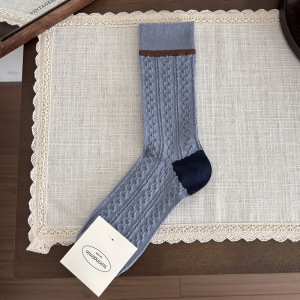 Women's Basic Stripes Color Clash Mid-Calf Socks h5