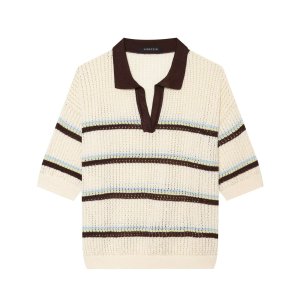 Urban/Office Stripes Cutout Regular Knitted Jumper h5