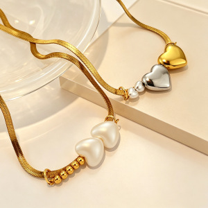 Romantic Series Retro Heart Stainless Steel Waterproof Gold Color Women‘s Pendant Necklaces h5 Picture3