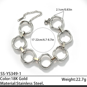 Luxurious Series Retro Irregular Shape Stainless Steel Waterproof Gold Color Women's Jewelry Sets h5