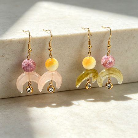 Romantic Series Diy Irregular Shape Stainless Steel Waterproof Gold Color Dangle Earrings