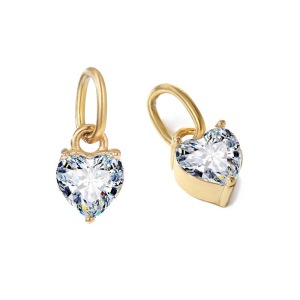 Simple Series Diy Heart Stainless Steel Waterproof   Gold Color  Zircon Women's Pendants h5 Picture5