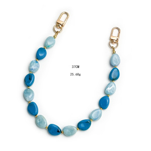 Ethnic Series Bohemian Irregular Shape Solid Color Beads Gradient Color Resin Phone Chain h5