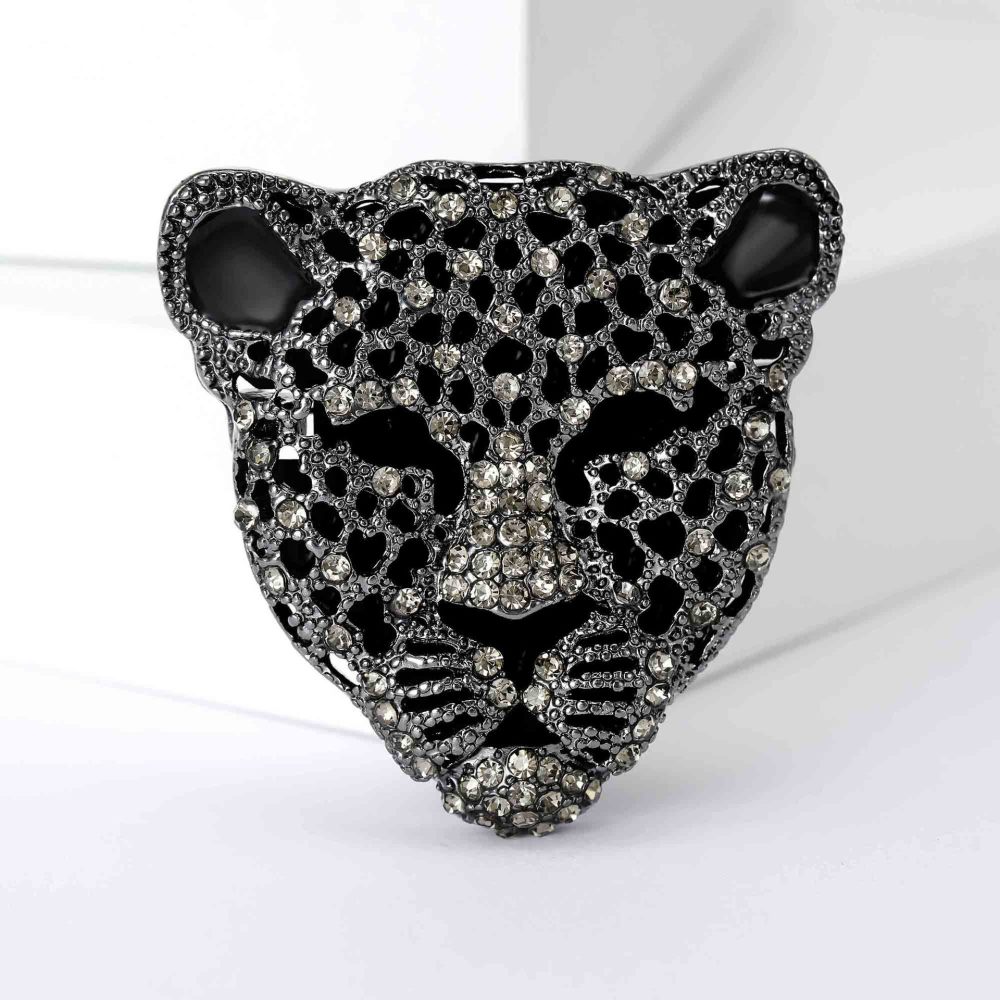 Luxurious Series Retro Animal Leopard Print Metal Rhinestone Brooches Picture5