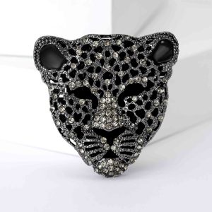 Luxurious Series Retro Animal Leopard Print Metal Rhinestone Brooches h5 Picture5