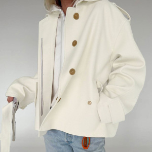 Casual Solid Color Tie-Up Regular Jackets & Coats h5 Picture3