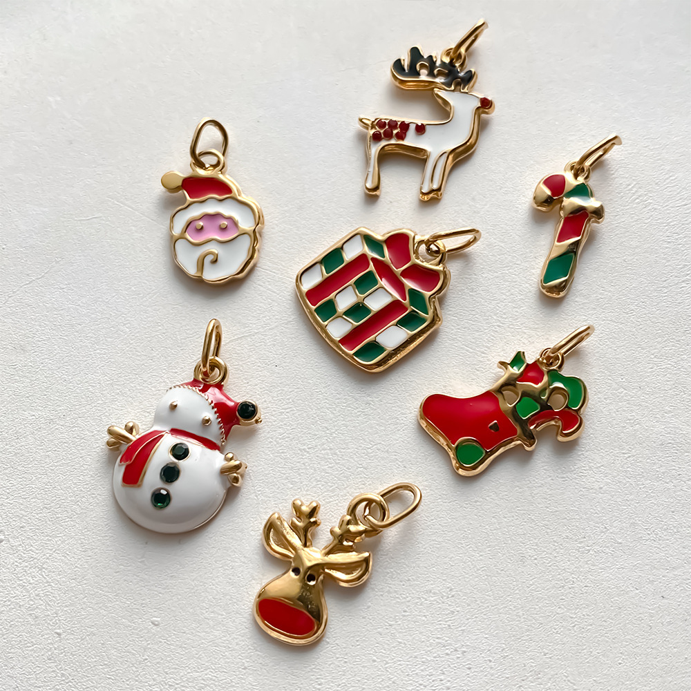 Classic Series Diy Christmas Stainless Steel Waterproof   Gold Color  Women's Pendants Picture2