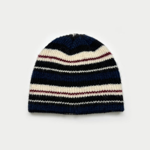 Simple Series Casual Stripe Mixed Color Wool Polyester Blend Beanie h5 
