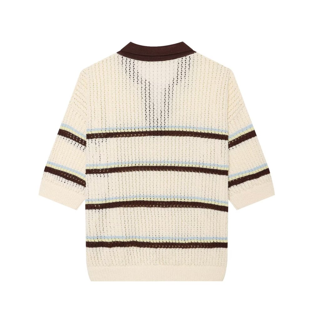 Urban/Office Stripes Cutout Regular Knitted Jumper h5Picture2