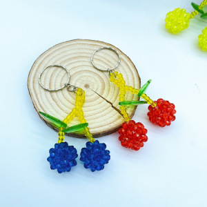 Simple Series Daily Beads Mixed Color Cherry Alloy Keychain h5 Picture3