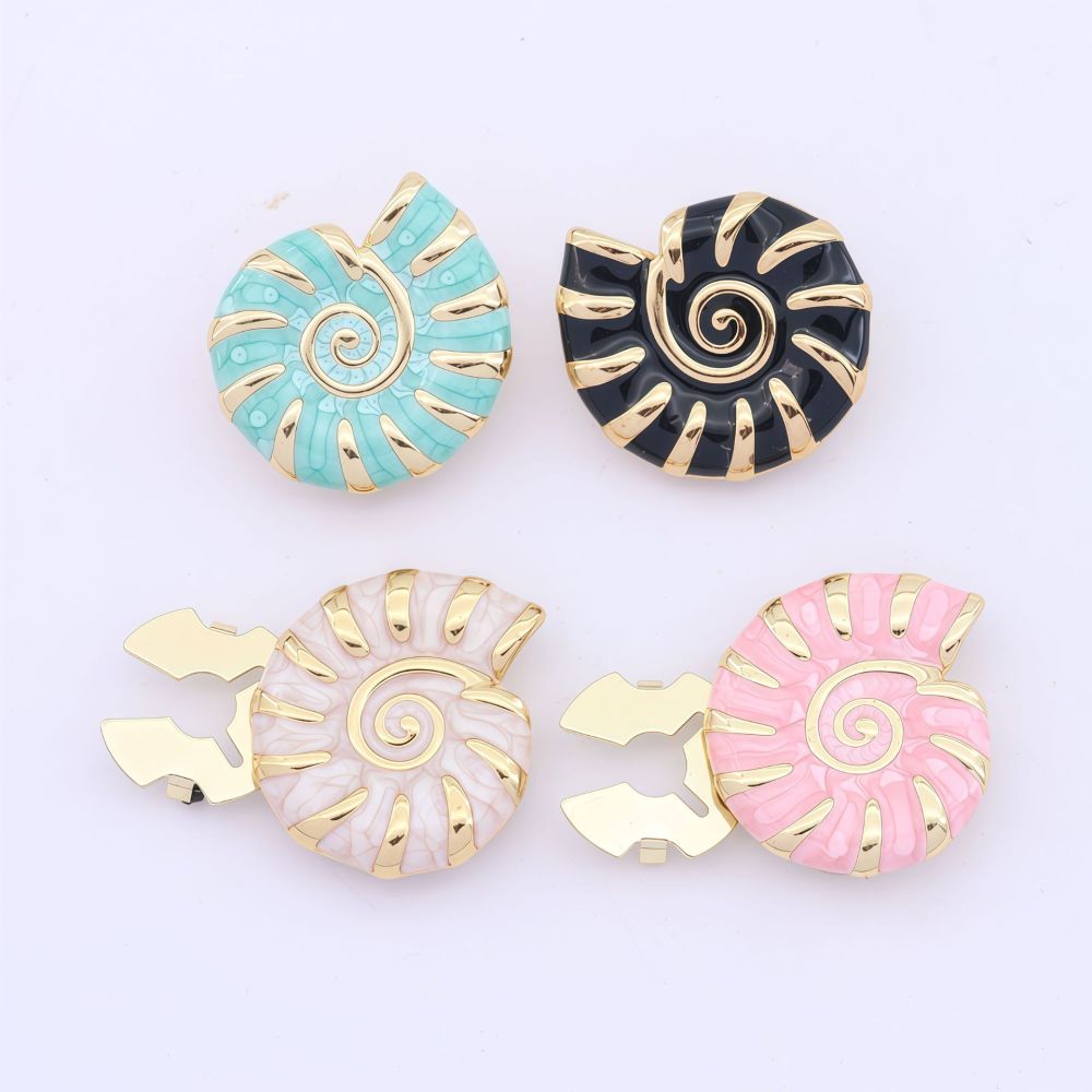 Simple Series Daily Solid Color Oceanic Style Shell Alloy Cufflinks Picture4