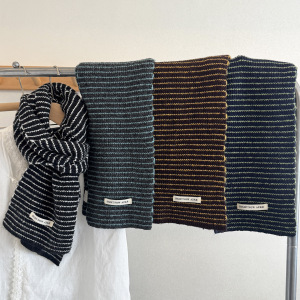 Simple Series Daily Stripe Mixed Color Polyester Winter Scarves h5 Picture2