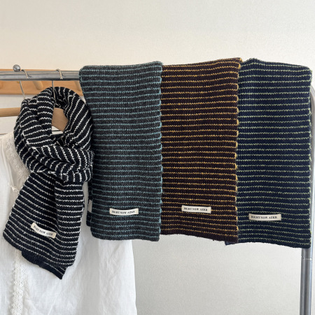 Simple Series Daily Stripe Mixed Color Polyester Winter Scarves 2