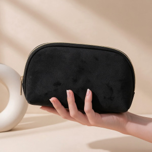 Simple Solid Color Suede Women's Makeup Bags h5 Picture3