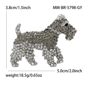 Luxurious Series Cute Animal Puppy Mixed Color Metal Rhinestone Brooches h5 