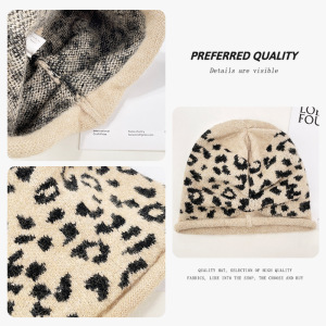 Simple Series Retro Leopard Print Polyester Beanie h5 Picture3