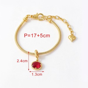 Simple Series Elegant Circle Copper   Gold Color  Zircon Women's Charm Bracelets h5 Picture4