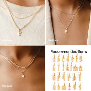 Simple Series Diy Letter Stainless Steel Waterproof   Gold Color  Women's Pendants h5 Picture3
