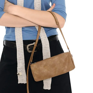 Minimalist Style None Solid Color Suede Women's Underarm Shoulder Bags h5 Picture3