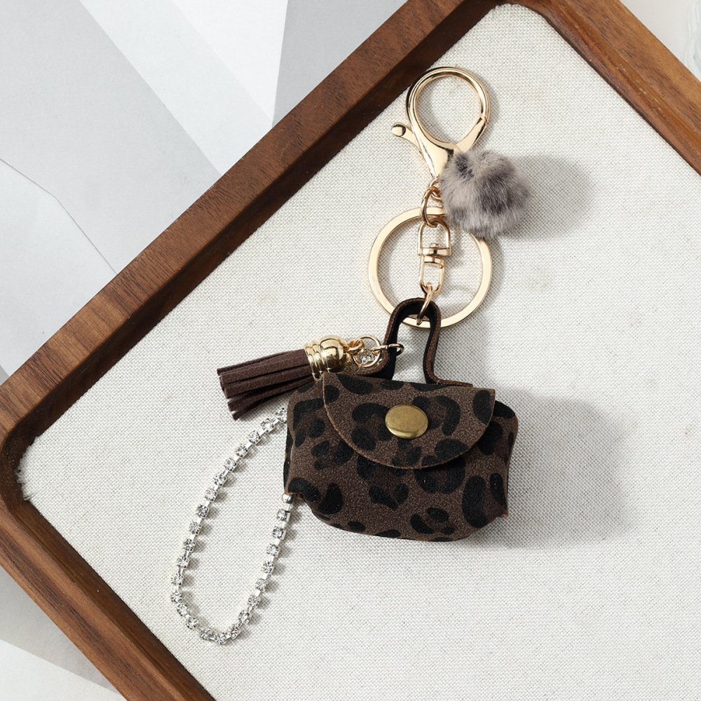 Simple Series Daily Leopard Print Tassel Alloy Bag Charms  Earphone Case Picture3