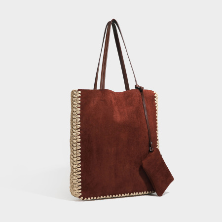 Lässige, Einfarbige, Gewebte Schultertaschen Aus Wildleder Für Damen – Quadratisch